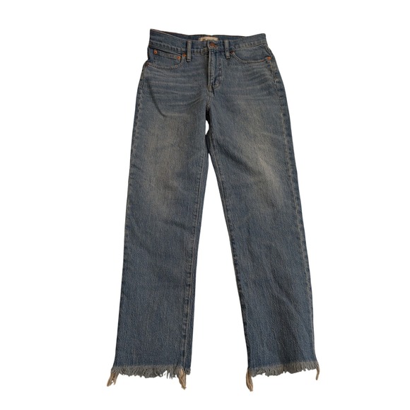 Madewell Denim - Madewell The Perfect Vintage Jean High Rise Tapered Raw Hem AF691 Blue 27 NEW
